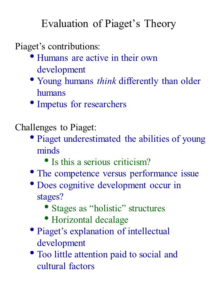 Describe And Evaluate Piaget s Theory Of Cognitive Development